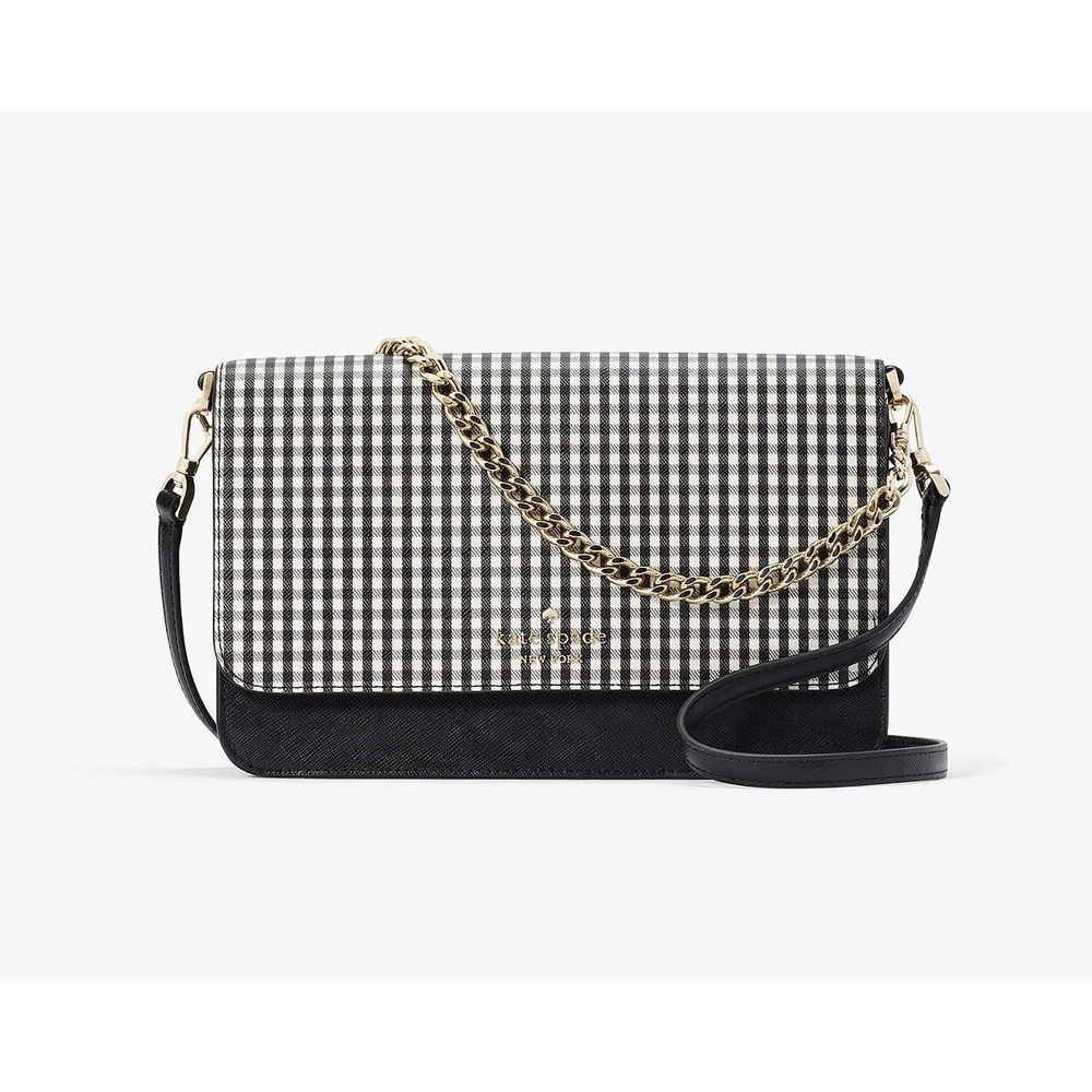 Kate Spade‎ Madison Jazzy Gingham Convertible Crossbody Black Multi